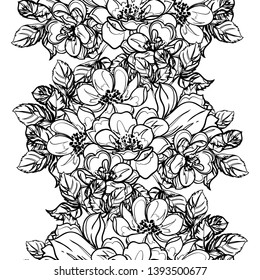 Abstract seamless pattern with plants, herbs and flowers