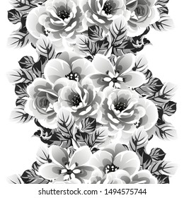 Abstract seamless pattern with plants, herbs and flowers