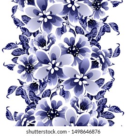 Abstract seamless pattern with plants, herbs and flowers