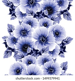 Abstract seamless pattern with plants, herbs and flowers