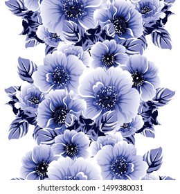 Abstract seamless pattern with plants, herbs and flowers