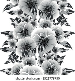 Abstract seamless pattern with plants, herbs and flowers