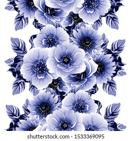 Abstract seamless pattern with plants, herbs and flowers