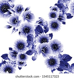 Abstract seamless pattern with plants, herbs and flowers