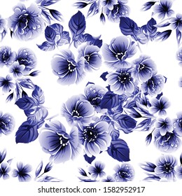 Abstract seamless pattern with plants, herbs and flowers