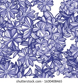 Abstract seamless pattern with plants, herbs and flowers