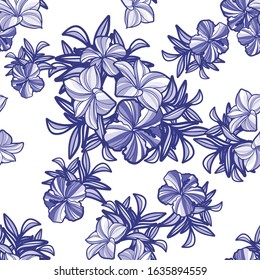 Abstract seamless pattern with plants, herbs and flowers