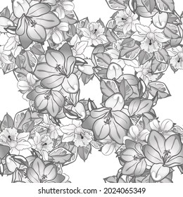 Resumen de patrón sin fisuras con plantas, hierbas y flores, ilustración botánica.