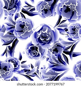 Abstraktes nahtloses Muster mit Pflanzen, Kräutern und Blumen, botanische Illustration.
