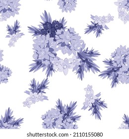 Abstract seamless pattern with plants, herbs and flowers, botanical illustration.