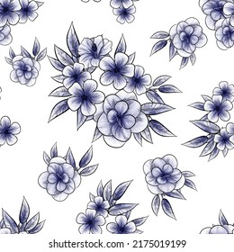 Resumen de patrón sin fisuras con plantas, hierbas y flores, ilustración botánica.