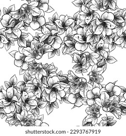 Abstract seamless pattern with plants, herbs and flowers, botanical illustration.