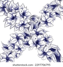 Resumen de patrón sin fisuras con plantas, hierbas y flores, ilustración botánica.