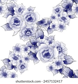 Abstractas patrón sin costuras con plantas, hierbas y flores, ilustración botánica.