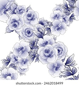 Abstract seamless pattern with plants, herbs and flowers, botanical illustration.