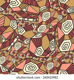 Abstract seamless pattern with polygons. Illustration is created from a personal sketch by trace.
