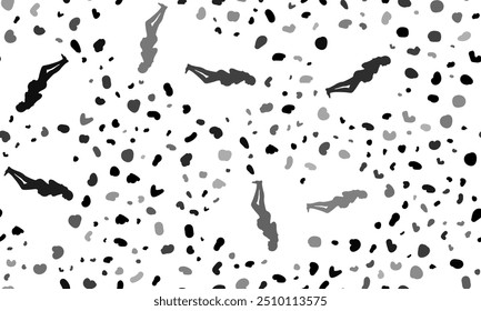 Abstract seamless pattern with pregnant woman symbols. Creative leopard backdrop. Vector illustration on white background
