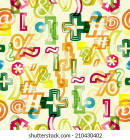 Abstract seamless pattern with punctuation marks