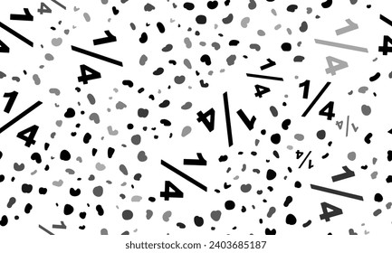 Abstract seamless pattern with quarter fraction symbols. Creative leopard backdrop. Vector illustration on white background