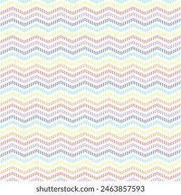 Abstract seamless pattern with rainbow wavy lines, stripes, Repeat tileable design for decor, print, wrap, rainbow lines backdrop.