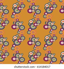 Abstract seamless pattern with randomly bright colored overlapping circles, dots. Abstract background with little circles for your business artwork.