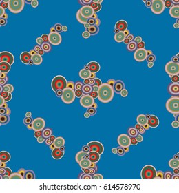 Abstract seamless pattern with randomly bright colored overlapping circles, dots. Abstract background with little circles for your business artwork.