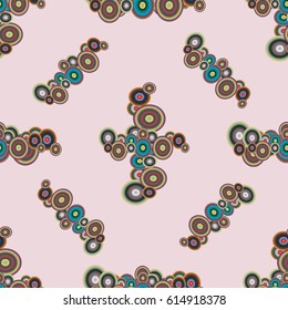 Abstract seamless pattern with randomly bright colored overlapping circles, dots. Abstract background with little circles for your business artwork.