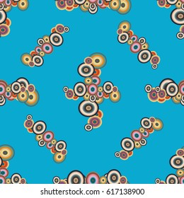 Abstract seamless pattern with randomly bright colored overlapping circles, dots. Abstract background with little circles for your business artwork.