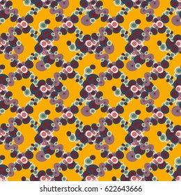 Abstract seamless pattern with randomly bright colored overlapping circles, dots. Abstract background with little circles for your artwork.