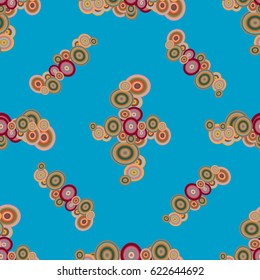 Abstract seamless pattern with randomly bright colored overlapping circles, dots. Abstract background with little circles for your business artwork.