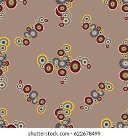 Abstract seamless pattern with randomly bright colored overlapping circles, dots. Abstract background with little circles for your business artwork.