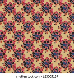 Abstract seamless pattern with randomly bright colored overlapping circles, dots. Abstract background with little circles for your business artwork.