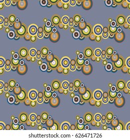 Abstract seamless pattern with randomly bright colored overlapping circles, dots. Abstract background with little circles for your business artwork.