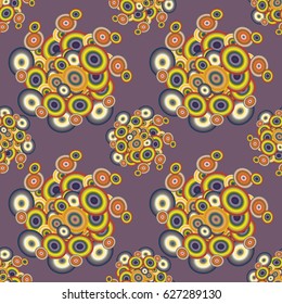 Abstract seamless pattern with randomly bright colored overlapping circles, dots. Abstract background with little circles for your business artwork.