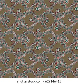 Abstract seamless pattern with randomly bright colored overlapping circles, dots. Abstract background with little circles for your artwork.
