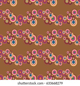 Abstract seamless pattern with randomly bright colored overlapping circles, dots. Abstract background with little circles for your business artwork.