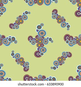 Abstract seamless pattern with randomly bright colored overlapping circles, dots. Abstract background with little circles for your business artwork.