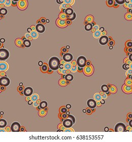 Abstract seamless pattern with randomly bright colored overlapping circles, dots. Abstract background with little circles for your business artwork.