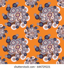 Abstract seamless pattern with randomly bright colored overlapping circles, dots. Abstract background with little circles for your business artwork.