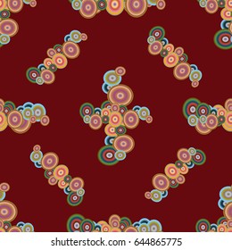 Abstract seamless pattern with randomly bright colored overlapping circles, dots. Abstract background with little circles for your business artwork.