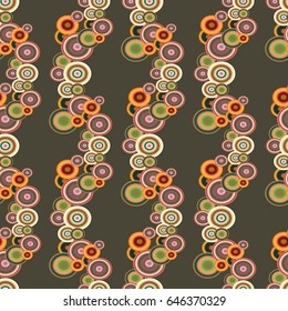 Abstract seamless pattern with randomly bright colored overlapping circles, dots. Abstract background with little circles for your business artwork.
