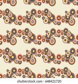 Abstract seamless pattern with randomly bright colored overlapping circles, dots. Abstract background with little circles for your business artwork.