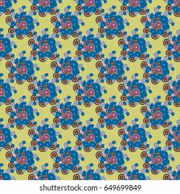 Abstract seamless pattern with randomly bright colored overlapping circles, dots. Abstract background with little circles for your business artwork.