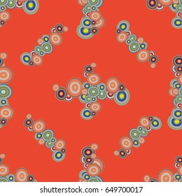 Abstract seamless pattern with randomly bright colored overlapping circles, dots. Abstract background with little circles for your business artwork.