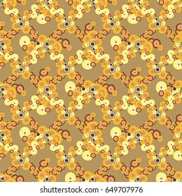 Abstract seamless pattern with randomly bright colored overlapping circles, dots. Abstract background with little circles for your artwork.