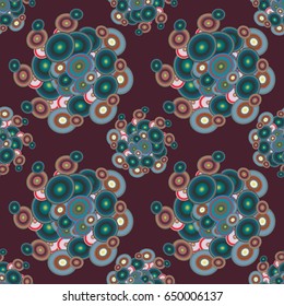 Abstract seamless pattern with randomly bright colored overlapping circles, dots. Abstract background with little circles for your business artwork.