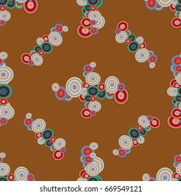 Abstract seamless pattern with randomly bright colored overlapping circles, dots. Abstract background with little circles for your business artwork.