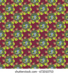 Abstract seamless pattern with randomly bright colored overlapping circles, dots. Abstract background with little circles for your business artwork.