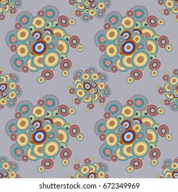 Abstract seamless pattern with randomly bright colored overlapping circles, dots. Abstract background with little circles for your business artwork.