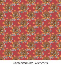 Abstract seamless pattern with randomly bright colored overlapping circles, dots. Abstract background with little circles for your business artwork.